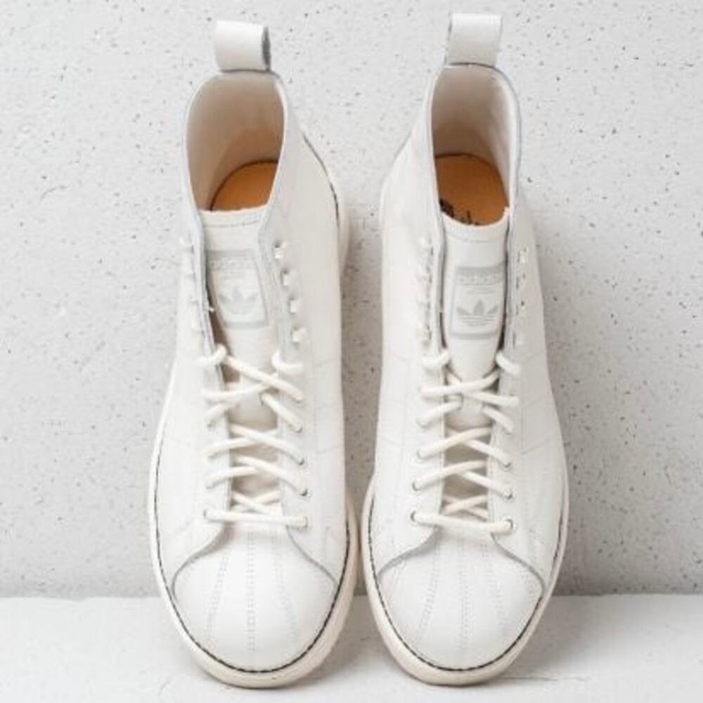 ADIDAS | Women's Superstar Quilted High Top Leather Sneaker Boots White | 7